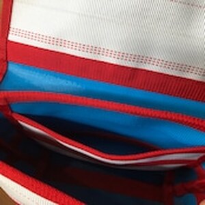【SUWAプレミアム】FIRE HOSE PRODUCTS　ボディバッグ　ホワイト（M）（パイピングカラー：赤）／バッグ ななめ ショルダー レディース メンズ 【11-56R】