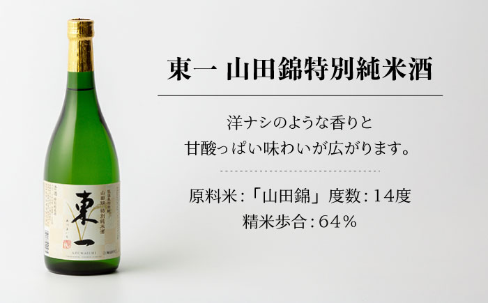 【3回定期便】東一 山田錦特別純米酒 1.8L 1本 【嬉野酒店】 [NBQ113]