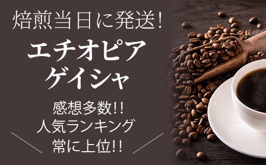 焙煎当日に発送！エチオピアゲイシャ 浅煎り 超希少種コーヒー豆 200g 粉