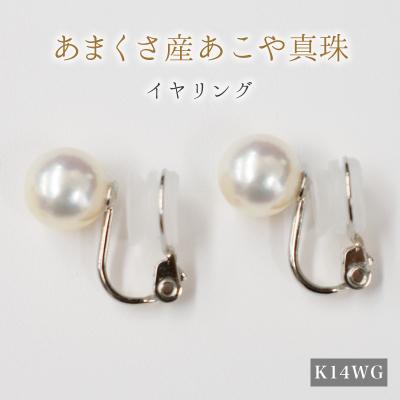 ふるさと納税 天草市 天草産 9mm - 9.5mm あこや真珠 イヤリング【K14WG※直結タイプ】_S101-304