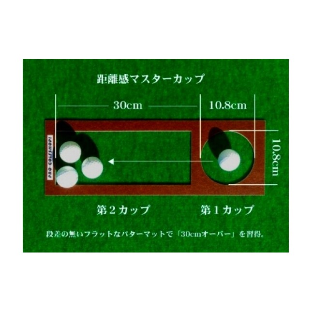 PGS107　ゴルフ練習用・最高速EXPERTパターマット90cm×5mと練習用具（距離感マスターカップ、まっすぐぱっと、トレーニングリング付き）（土佐カントリークラブオリジナル仕様）【TOSACC2
