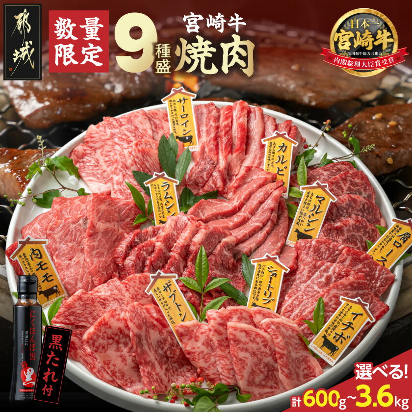 宮崎牛9種盛り焼肉セット 数量限定・お届け月が選べる