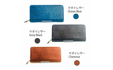 【Ivory Black】Ocean Leather ラウンドファスナー長財布【マダイ】【興洋フリーズ株式会社】 [ATBX072-02]