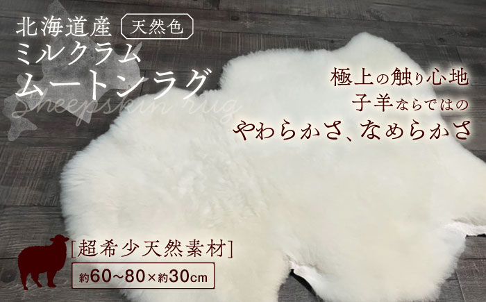 ミルクラム ムートン 約60〜80cm《足寄町》【石田めん羊牧場】ムートン 羊 羊毛 天然素材 高級 インテリア マット ベビー用 赤ちゃん ペット用 ペット 介護用 あしょろ 北海道 [BEAD001]