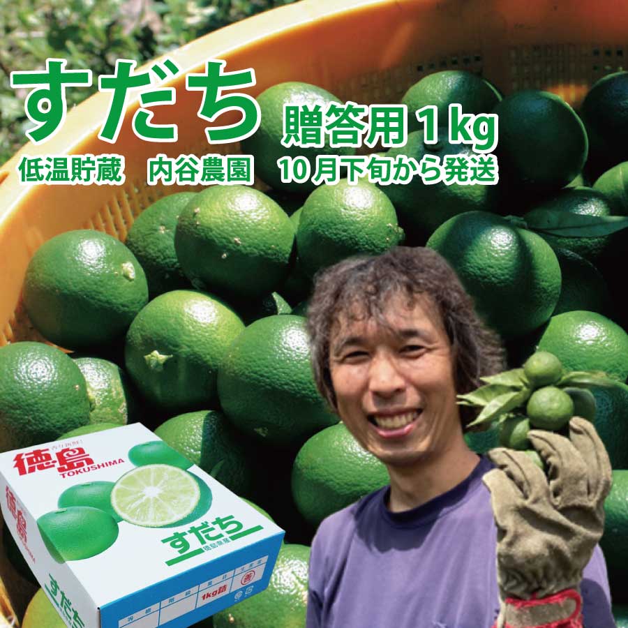 【ふるさと納税】内谷農園 低温貯蔵すだち 贈答用 1kg