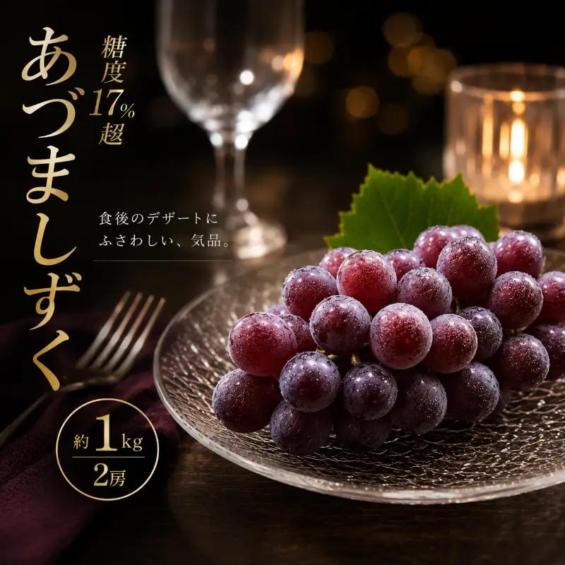 ぶどう あづましずく 種なし 計約1kg 2房 ぶどう
