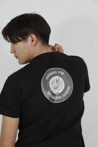 バックプリント 足利市 マンホールTシャツ 黒 L F7Z-561