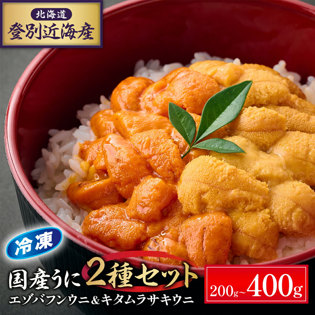 【ふるさと納税】うに 国産 ”いつでも”国産うに食べ比べ！ 登別近海産 雲丹 2種食べ比べセット 冷凍 北海道 エゾバフンウニ & キタムラサキウニ 200g ~ 400g | ふるさと納税 うに 国産 雲丹 海鮮 高級 ウニ 訳あり 生うに 北海道 登別 ふるさと 人気 ランキング 送料無料