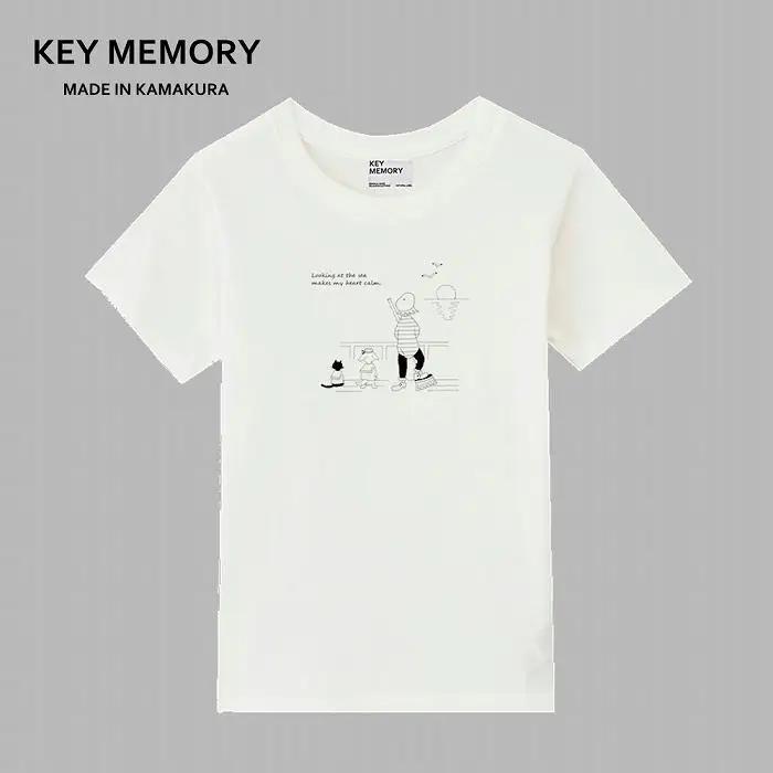 《3》【KEYMEMORY鎌倉】Sea heartイラストTシャツ WHITE