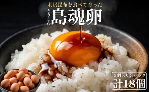 
            【2026年先行受付】利尻島大自然養鶏卵 「島魂」！ ６個入り×3パック（計１８個）【5月中旬より順次出荷】｜北海道 利尻島 たまご 濃厚 利尻昆布 卵かけご飯 利尻町 鶏卵 産地直送 お取り寄せ [1100006]
          