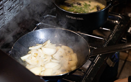 ファイバーライン スキレット 22cm ロング フライパン CAPTAIN STAG キャプテンスタッグ キッチン用品 アウトドア用品 キャンプ用品 【010S552】