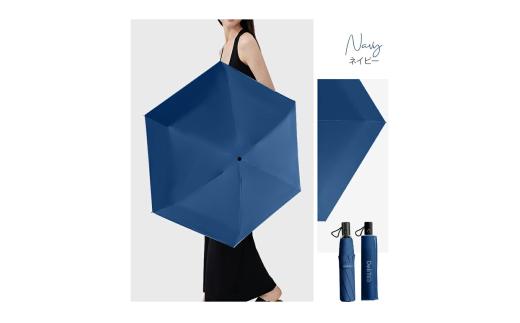 自動開閉折りたたみ傘 6本骨　ネイビー　【11100-2081】