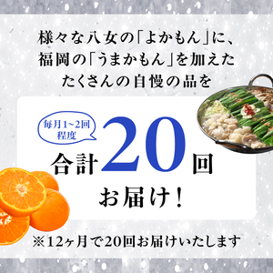 福岡・八女お楽しみプレミアム定期便【シルバー】全２０回※配送不可地域：北海道・離島（沖縄本島を含む）　072-T055