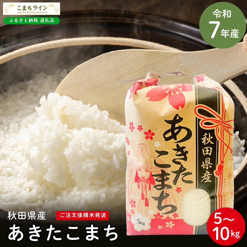 【ふるさと納税】令和7年産 あきたこまち 白米 5kg 10kg 秋田県産 米 一等米 ブランド米 5キロ 10キロ 精米 精米したて 一人暮らし 秋田 能代 能代市 送料無料 《こまちライン》