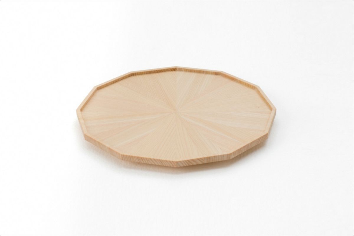 【KIKOE】平盆　ハナチ　木工製品　国産木材　ヒノキ　職人手作り　MZ00003