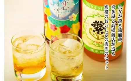 八女の極上梅酒セット 純米酒仕込み 飲み比べ お酒 本格梅酒 ロック 福岡県 八女市 015-013