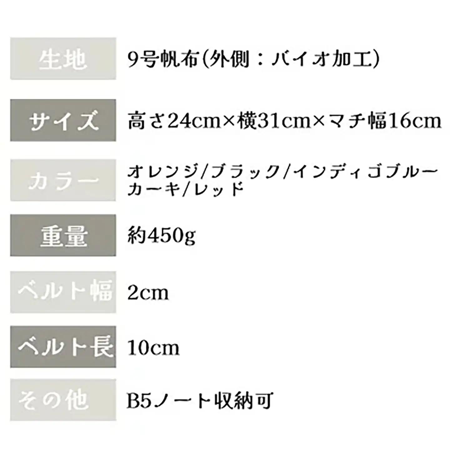 トートバッグ ハコハコトート・その2（オレンジ） 帆布