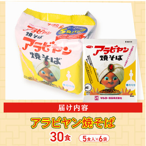 アラビヤン焼きそば 30食 （6パック×5袋［1袋【100g】］） アラビヤンやきそば やきそば 焼きそば 焼そば そば 袋麺 袋めん 乾麺 B級グルメ ご当地グルメ 千葉県 旭市 ロクロクパーク