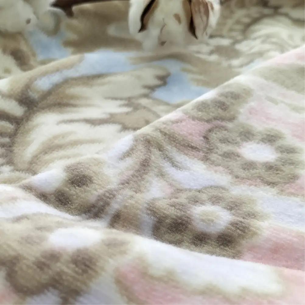 椿オイル加工 ふんわり綿毛布 シングルサイズ 約140×200cm ブルー CNM-300-BL