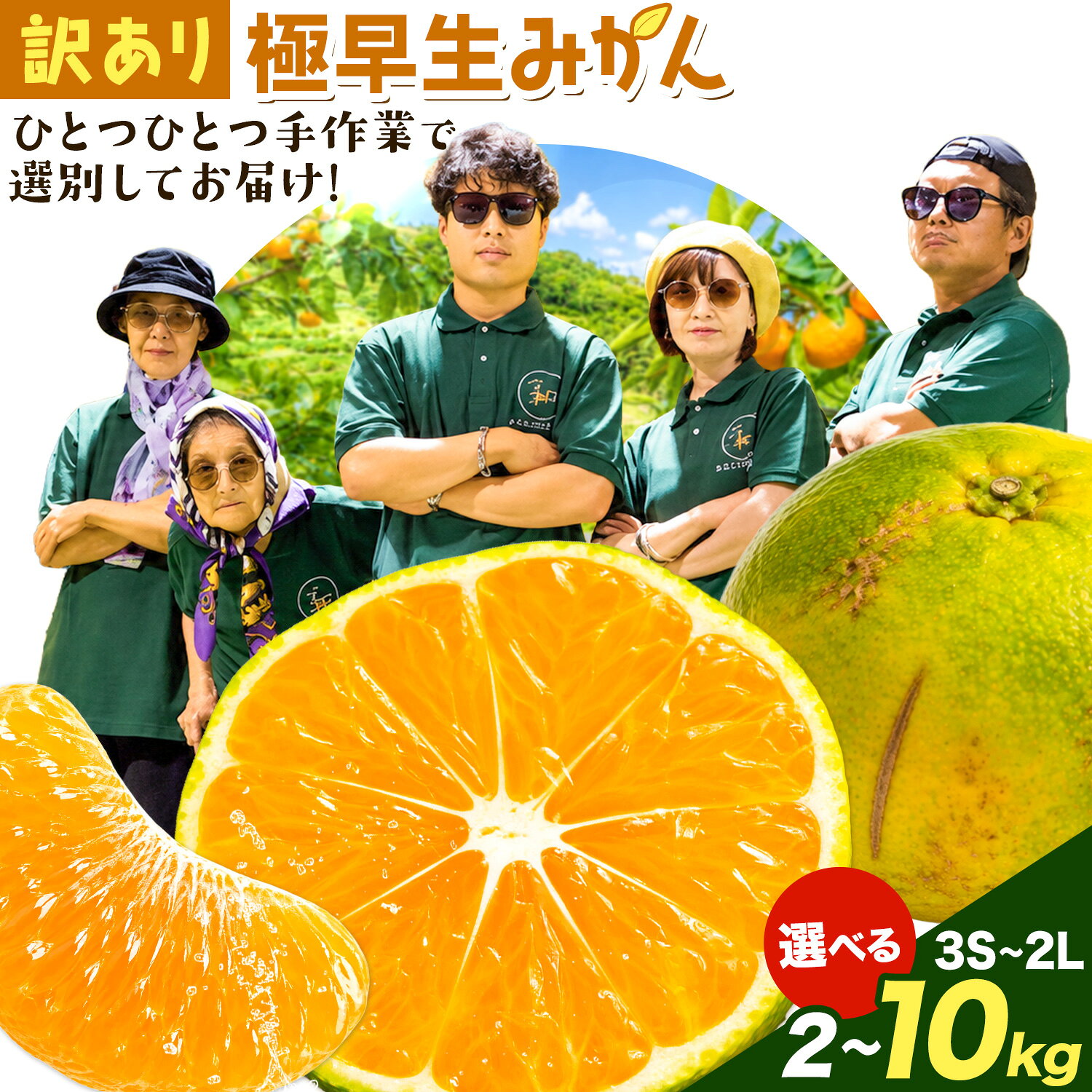 【ふるさと納税】みかん 訳あり 柑橘 極早生 極早生みかん 手選別 選べる 2S-2Lサイズ混合 3S・2Sサイズ混合 2kg 6kg 8kg 10kg 森本農園《10月上旬-11月上旬頃出荷》和歌山県 日高町 柑橘類 フルーツ わけあり ミカン お取り寄せフルーツ【配送不可地域あり】