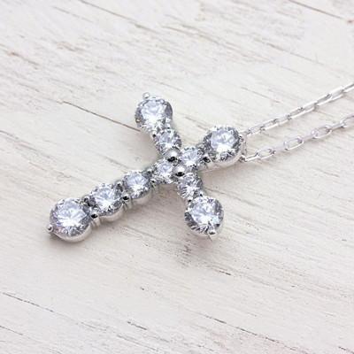 ふるさと納税 南アルプス市 ネックレス PT900 プラチナ ダイヤモンド 1.0ct クロス ペンダント【f020-pt】 |  | 01