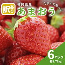 【ふるさと納税】訳あり いちご 2024年2月下旬より発送 あまおう サイズ色々 6パック 約1.71kg 配送不可 離島　 果物 フルーツ 福岡県産あまおう 　お届け：2025年2月下旬～3月末