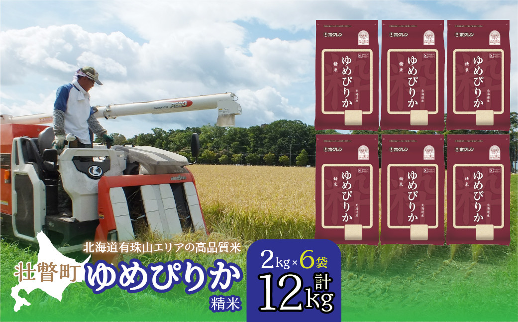 
            【令和6年産 】（精米12kg）ホクレンゆめぴりか（精米2kg×6袋） 【 ふるさと納税 人気 おすすめ ランキング 北海道産 壮瞥 精米 米 白米 ゆめぴりか 甘い おにぎり おむすび こめ 贈り物 贈物 贈答 ギフト 大容量 詰合せ セット 北海道 壮瞥町 送料無料 】 SBTD032
          