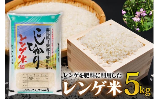 [先行受付] レンゲ米5kg×1袋 [令和7年10月より順次発送予定]｜令和7年度米 こしひかり コシヒカリ 精米 白米 お米 ごはん 甘楽町産 国産 [0261]