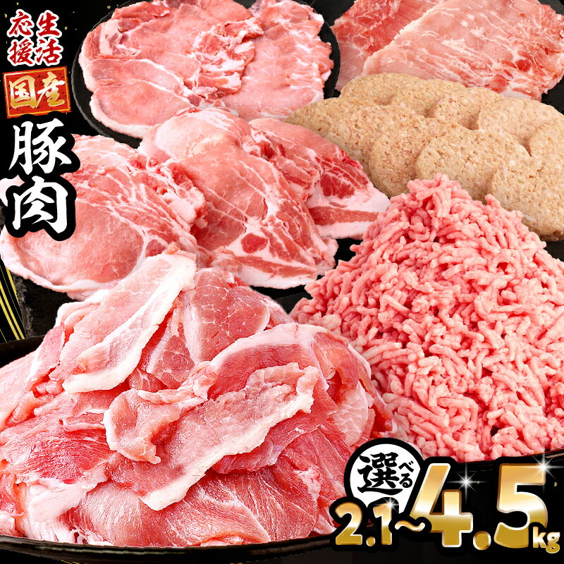 生活応援！ 大満足 豚肉 バラエティ セット 4.5kg ミヤチク 豚ロース 切り落とし ミンチ 《レビューキャンペーン》肉 豚 赤身 宮崎県産 国産 スライス 生姜焼き しゃぶしゃぶ ハンバーグ 訳あり 小分け 使い勝手 冷凍 グルメ 宮崎県 宮崎市 送料無料