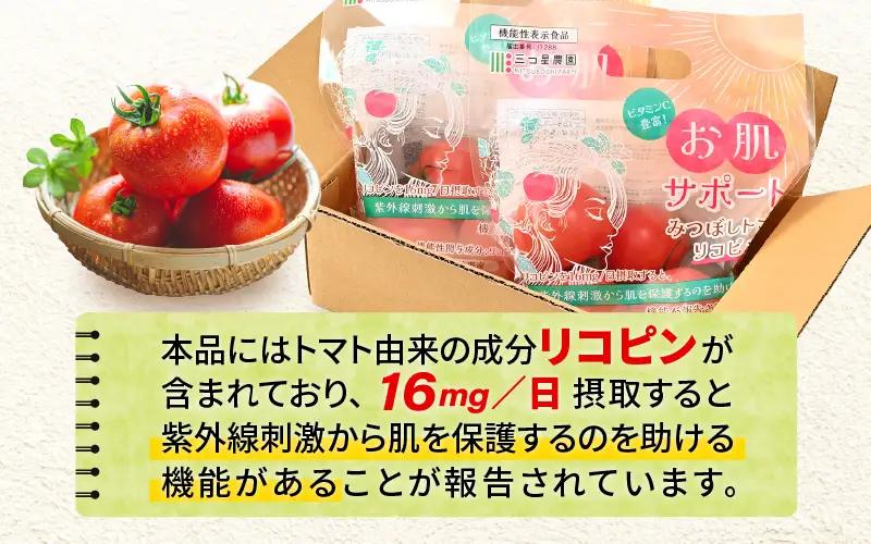 定期便 ≪3ヶ月連続お届け≫ リコピントマト習慣便 みつぼしトマト リコピン 約400g × 2袋 × 3回 (計2.4kg) とまと 機能性表示食品 [A-2616]
