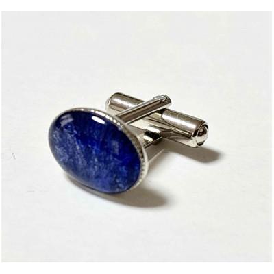 ふるさと納税 草津市 近江瑠璃細工「青の花しずく」タイピン&カフスセット |  | 02