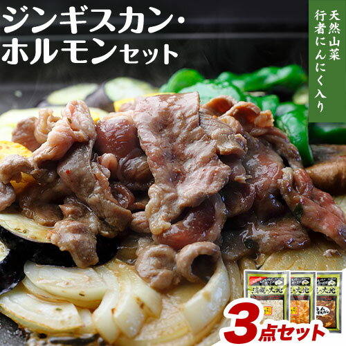 【ふるさと納税】ジンギスカン（ラム350g）・ホルモン（味噌250g＋塩250g）セット　「浦幌の大地」《30日以内に出荷予定(土日祝除く)》北海道 浦幌町 ユーエム ニンニク 行者にんにく 豚 ラム ジンギスカン ホルモン