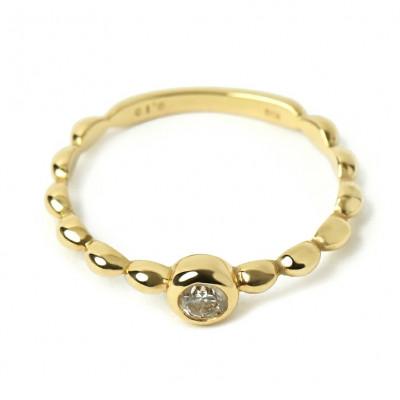 ふるさと納税 山梨県 【山梨県】【ジュエリー】K18 Puku/プク ダイヤモンド0.1ct リング　8号 |  | 01