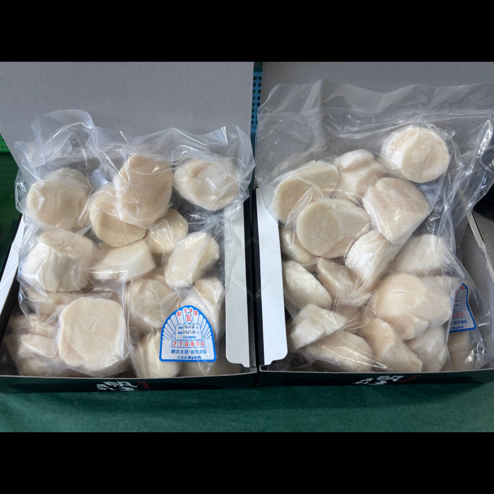 24-100 最高級！北海道オホーツク海産　冷凍ほたて貝柱（1kg）