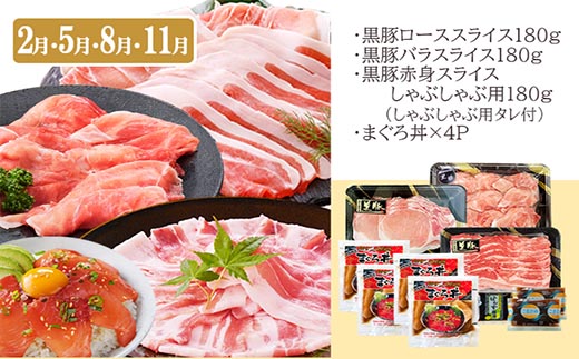 定期便(3回配送)　お楽しみバラエティー定期便 LL-6017【1499420】  _ 定期便 牛肉 お肉 かつお まぐろ 肉 ロース バラ スライス 赤身 ステーキ 切り落とし たたき 焼肉 ハンバ