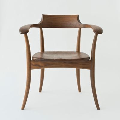 ふるさと納税 高山市 【飛騨の家具】　飛騨産業　クレセントアームチェア(ウォルナット) CG009