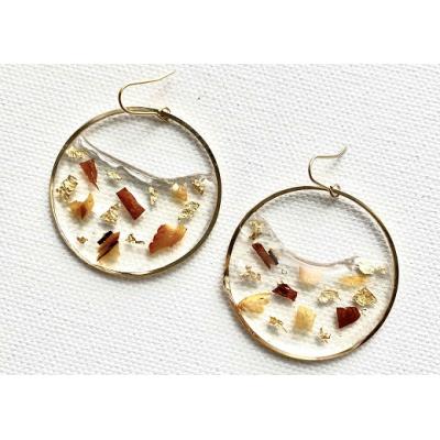 ふるさと納税 土佐清水市 波型フープピアス(ラメ風宗田節入りのレジンアクセサリー)ハンドメイド作品 【R00499】　 |  | 01