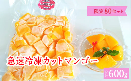 急速冷凍カットマンゴー　アップルマンゴー（限定80セット）300ｇ×2　【沖縄県今帰仁村産】
