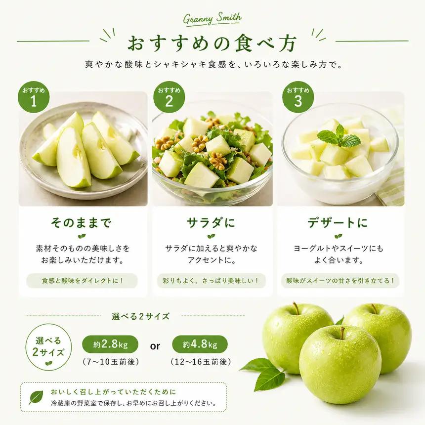 先行予約 青りんご グラニースミス 約4.8kg  2026年11月上旬～2027年2月下旬発送予定［小布施屋］フルーツ 果物 長野県産