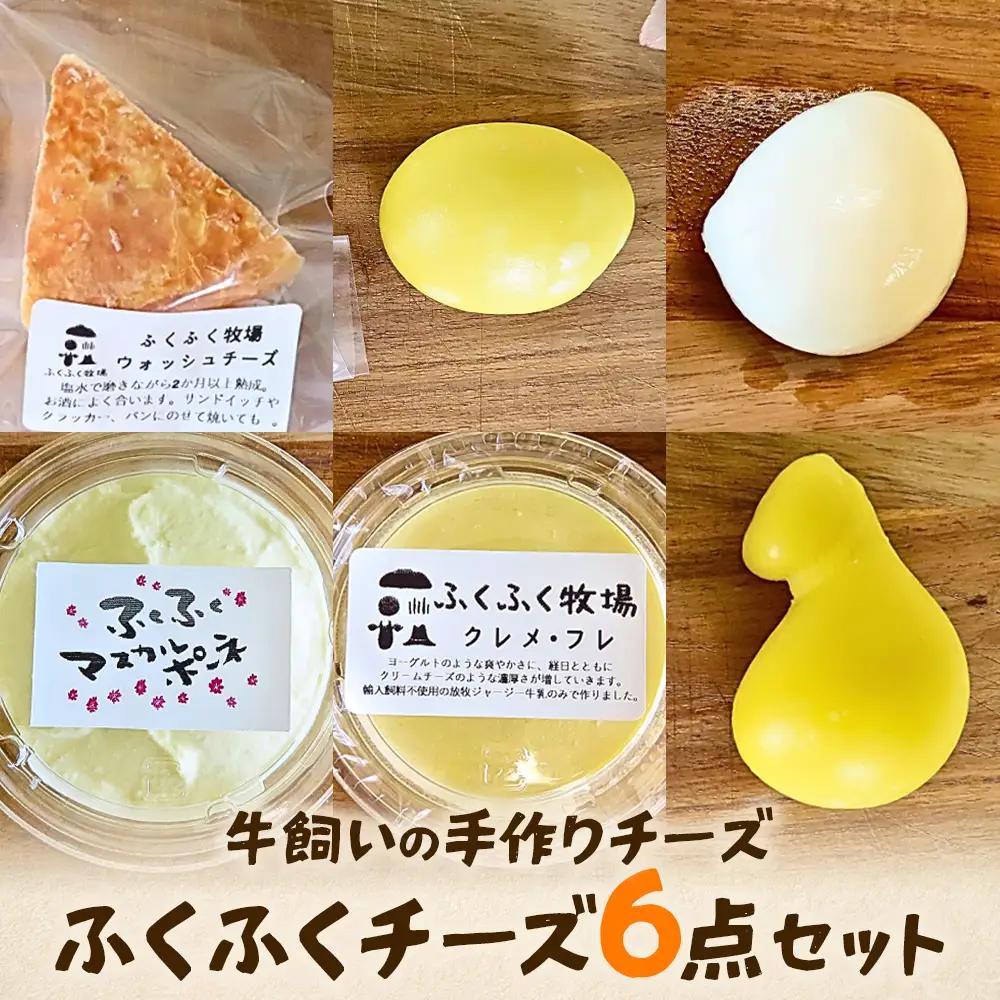 ふくふく牧場 ふくふくチーズ 6点セット （6種 合計約500g）| 国産 チーズ グラスフェッド 放牧 【牛飼いの手作りチーズ】 詰め合わせ バラエティ ギフト 贈り物 プレゼント