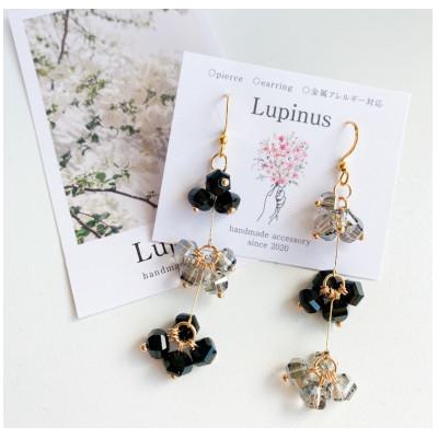 ふるさと納税 小山市 サージカルステンレス金属アレルギー対応 フックピアス・ブラックグレーカラー