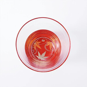 みよし漆器本舗 紀州塗り ぬりもん de Verre フリーグラス 紅葉 赤 210ml