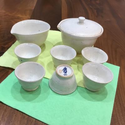 ふるさと納税 木津川市 【鹿背山焼　無双窯】 玉露茶器セット(白化粧)