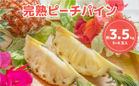 ☆新感覚の味わい☆桃のような芳醇な香りのする　『西表島産完熟ピーチパイン』 約3.5kg（5～6個入）