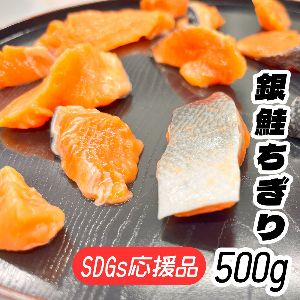 【ふるさと納税】 フードロス支援品 銀鮭ちぎり 500g SDGs応援品 フライパン調理用サイズ (グリルだと個体が小さすぎてうまく焼けません) フードロス 冷凍 鮭 さけ サケ シャケ 銀鮭 サーモン 魚介 魚介類 海産物 海鮮 レシピ おかず お弁当 宮城県 塩竈市 塩釜 三晃食品