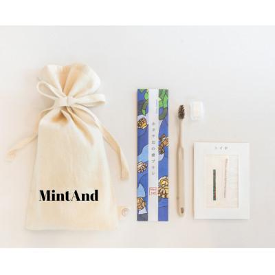 ふるさと納税 青森市 ホタテ印の歯ブラシ&amp;トイロ MIO(青色)セット (オリジナル巾着 包装入)