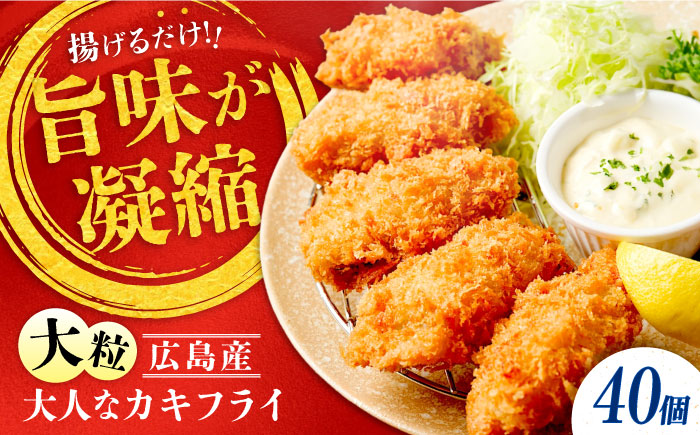 牡蠣 冷凍 贅沢な一品！こだわり大粒の『大人なカキフライ』【瞬間冷凍】40個入り 牡蠣 かき カキ 大粒 かき 海鮮 和食 海産物 広島県産 江田島市/有限会社マルイチ水産 [XCU002]