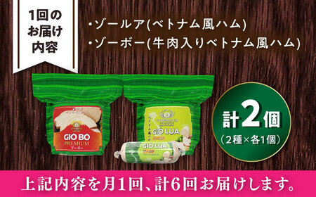 【全6回定期便】ベトナムハム 極旨2種セット / ハム ベトナム料理 [BBBE023]