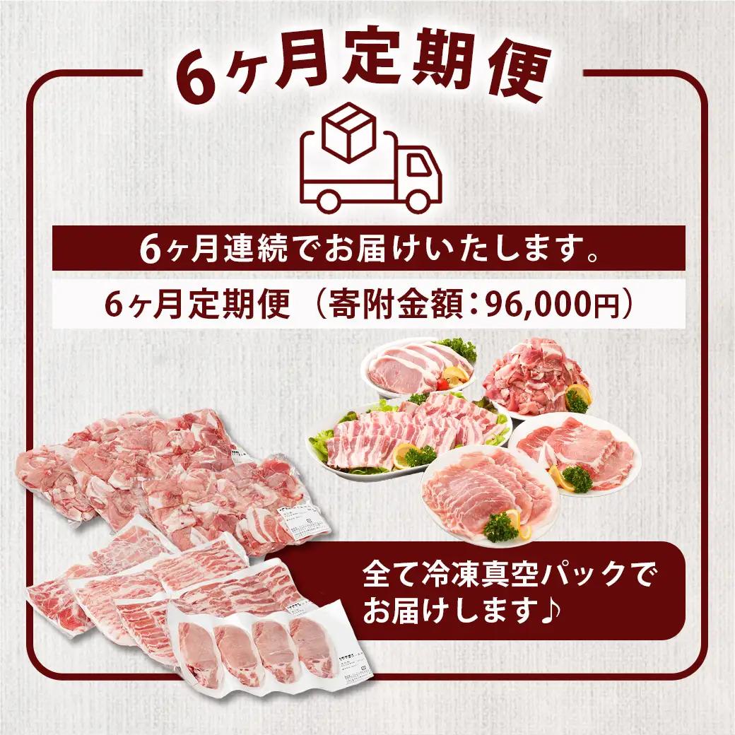 ≪6回連続お届け≫「宮崎SPF豚」日替わりバラエティセット定期便〔T96-6-K901〕_(都城市) 宮崎県産豚 小間切れ ロース 肩ローススライス バラ ステーキ 焼肉 しゃぶしゃぶ 真空