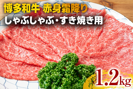 訳あり【A4～A5】博多和牛赤身霜降りしゃぶしゃぶすき焼き用（肩・モモ）1.2kg 黒毛和牛 お取り寄せグルメ お取り寄せ お土産 九州 福岡土産 取り寄せ グルメ